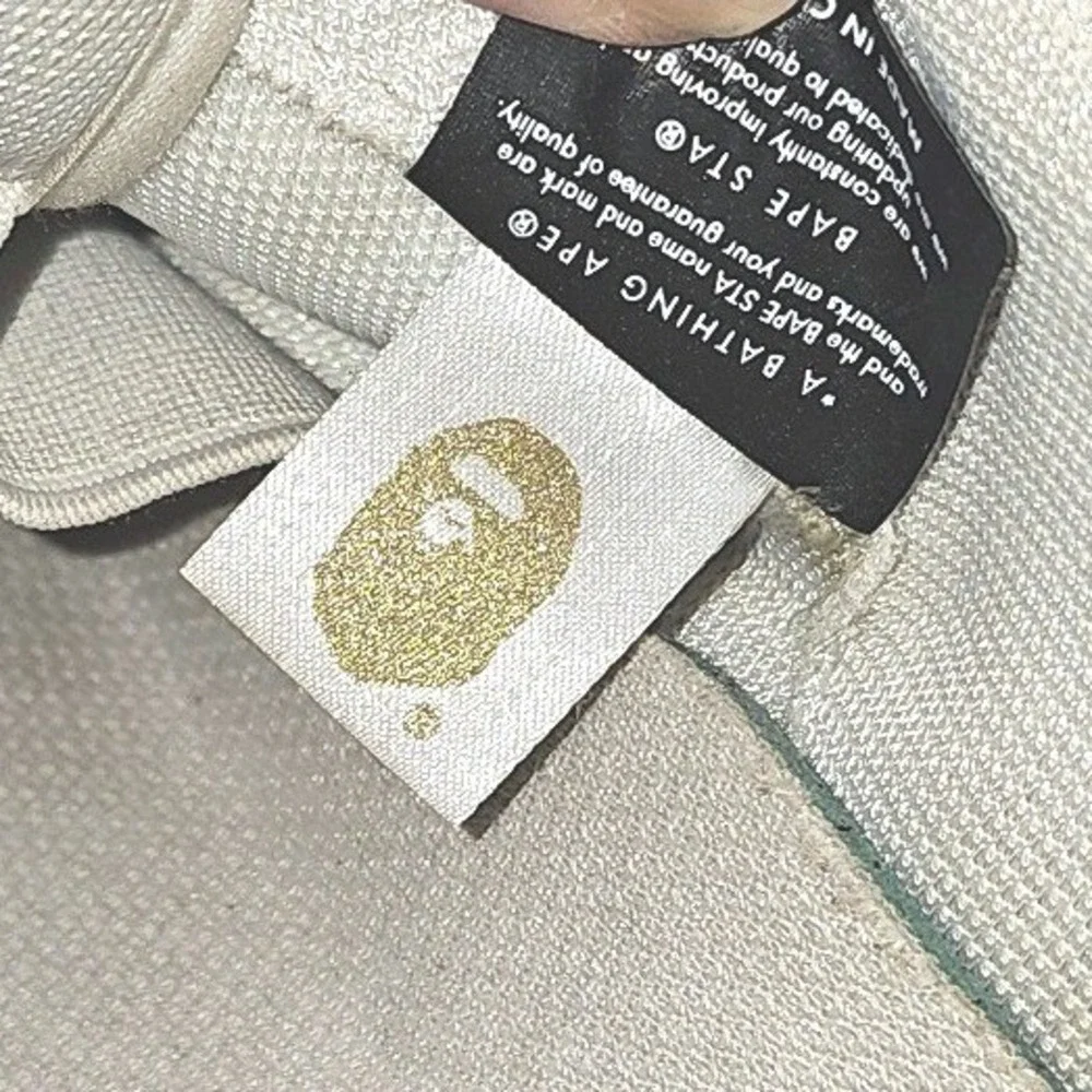 BAPE STA Mule Sneakers Size 12 White Leather Bapesta Slip On Authentic